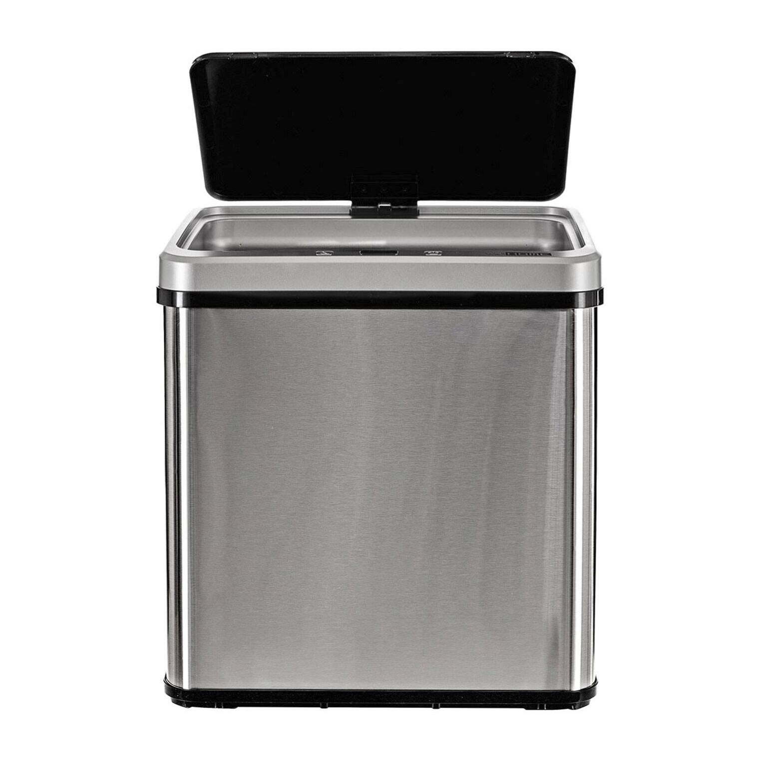 Well home - cubo de basura inteligente sin patas con apertura automática y contacto manual 30l, 35,5x26x60cm color gris