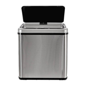 Well home - cubo de basura inteligente sin patas con apertura automática y contacto manual 30l, 35,5x26x60cm color gris