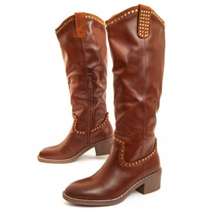 Bota De Tacón - Marron - Altura: 5 Cm