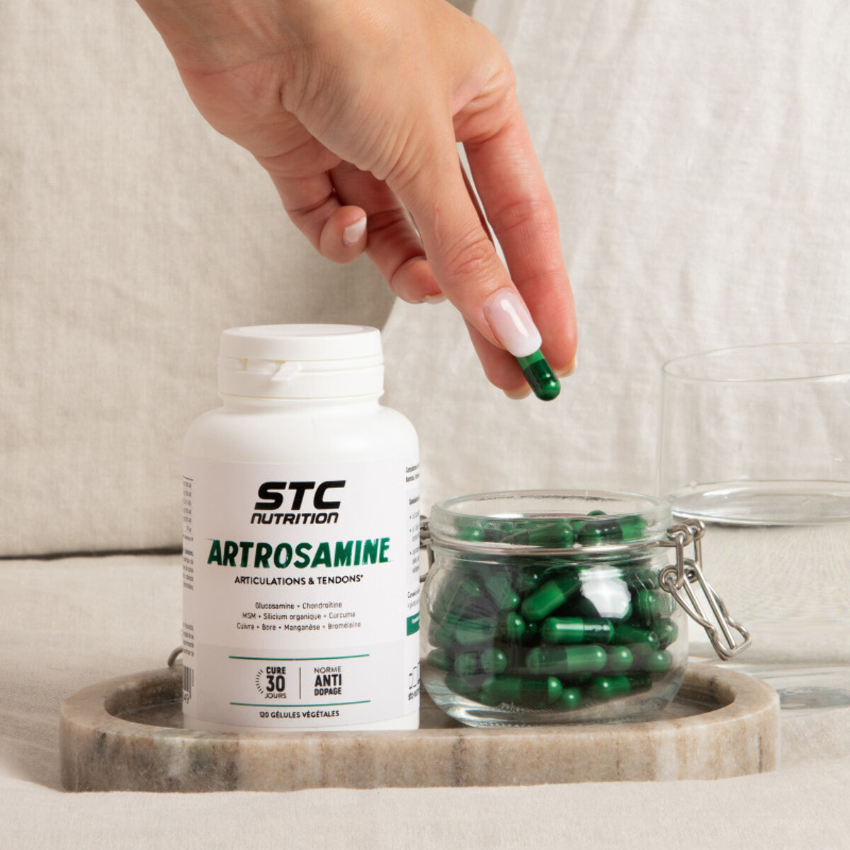 STC NUTRITION - Artrosamine - Complément alimentaire à la Glucosamine, Chondroïtine, MSM, Curcuma, vitamines & minéraux - Résistance & articulations - Souplesse des tendons - Lot de 3 produits