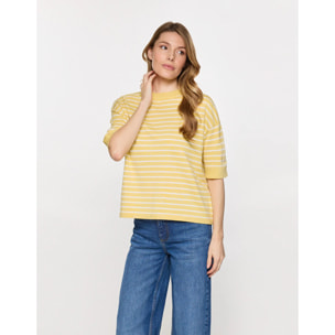 Camiseta de Punto a Rayas Amarilla - Gratera