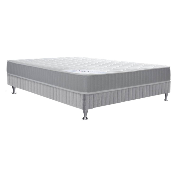 Ensemble matelas H23 ressort ensachés, ferme, sommier