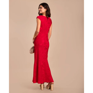 Vestido midi jacquard sin mangas