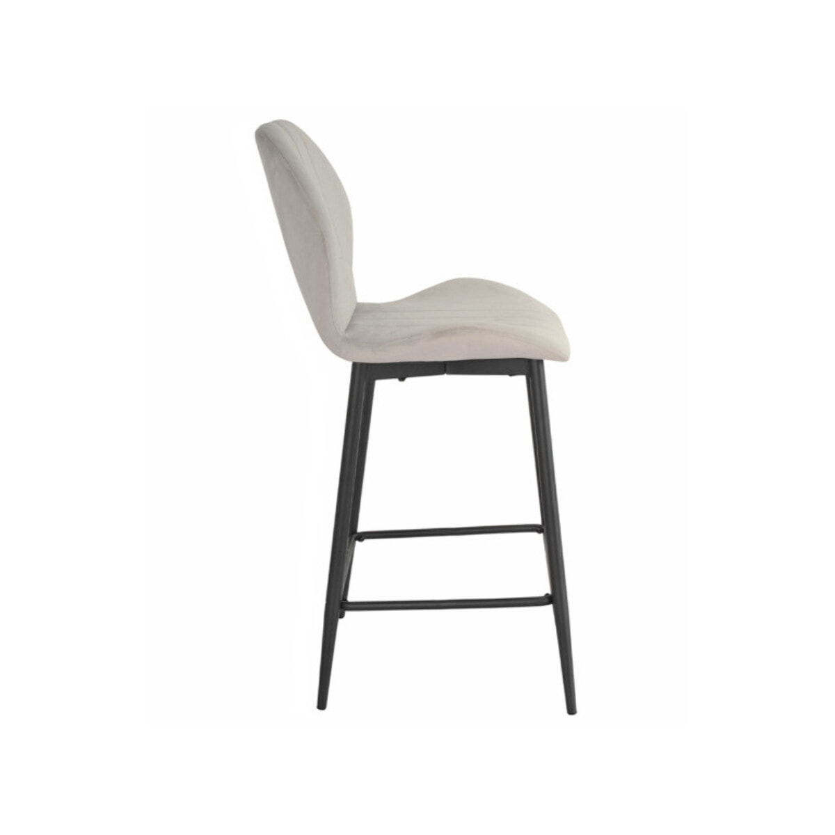 Chaise de bar en velours avec pieds en métal noir - FAUSTINE 2