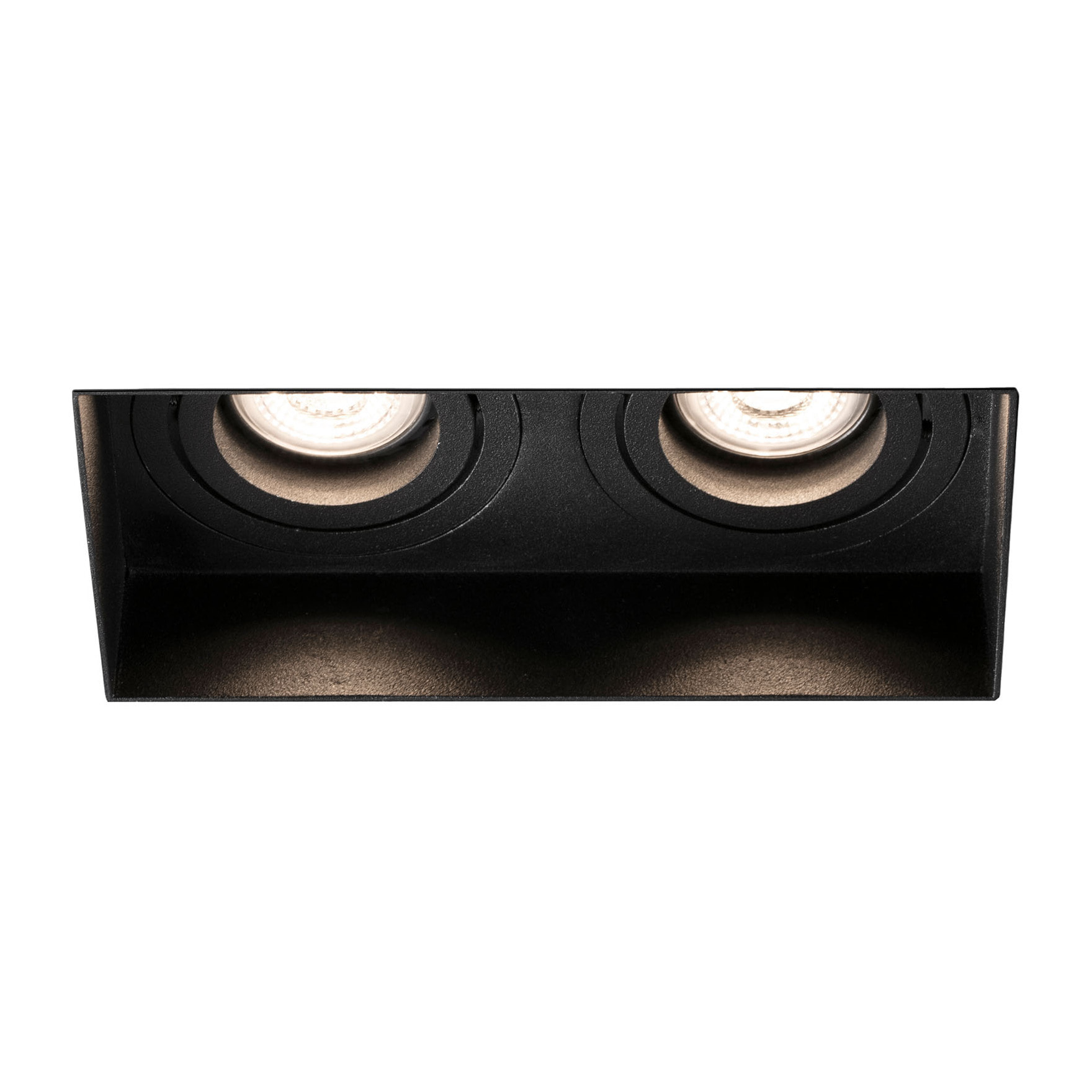 HYDE SQ 2L Empotrable negro cuadrado orientable sin marco