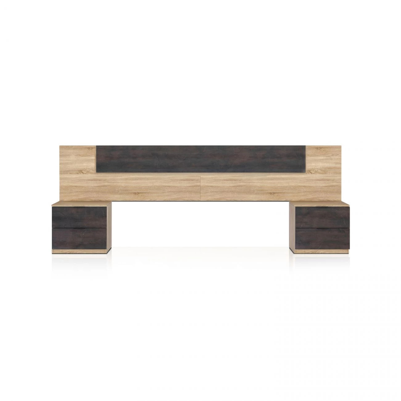 Cabecero con mesitas Akari Roble Canadian - Óxido