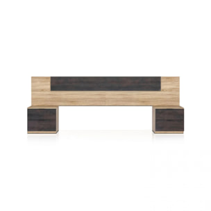 Cabecero con mesitas Akari Roble Canadian - Óxido