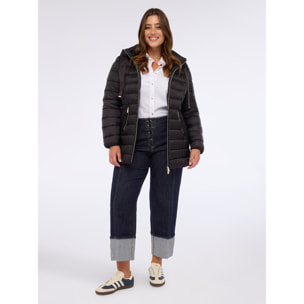 Fiorella Rubino - Plumífero largo con capucha desmontable - Negro