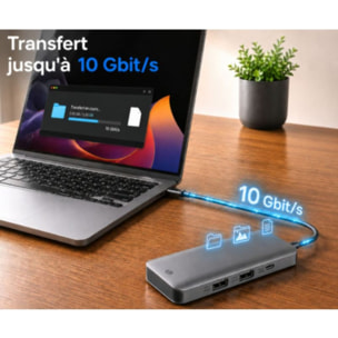 Hub USB C ESSENTIELB 5 en 1 2 USB-A + 3 USB-C