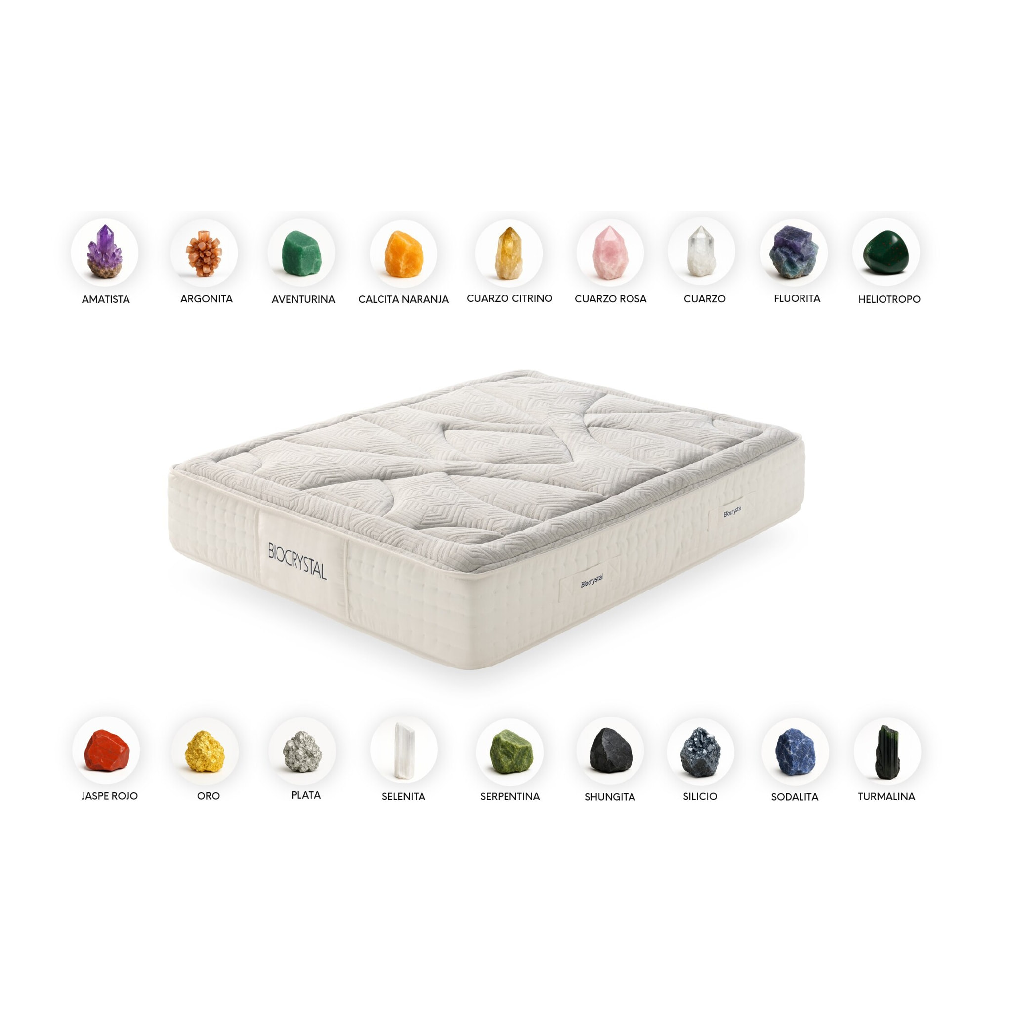 COLCHÓN BIOCRYSTAL GOLD SPRING - Muelles Ensacados - Grosor +/- 30 cm
