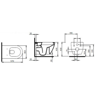 Pack WC Bati-support Geberit UP320 + WC sans bride Livea Bello + Abattant softclose + Plaque Sigma20 Chrome mat/brillant