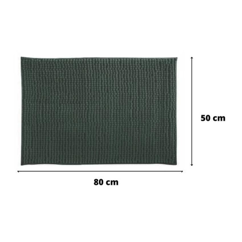 Lot de 2 tapis de bain CHENILLE 50x80 Vert Foncé MSV