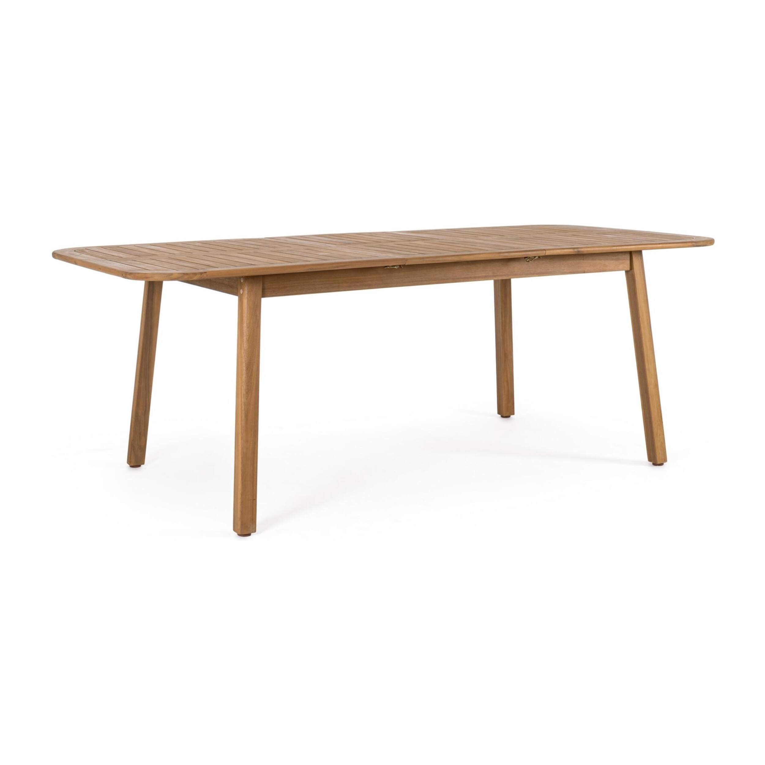 Tavolo allungabile MONSARAZ in legno di acacia effetto teak