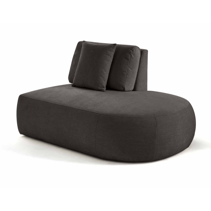 Santorini - module d'assise droit - en tissu texturé - Gris