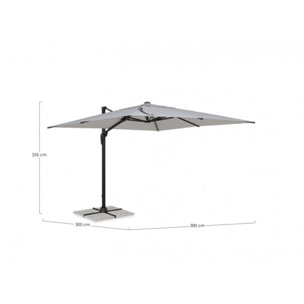Ombrellone a sospensione VEGA con palo in alluminio e telo grigio 3x3
