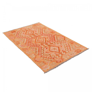 Tapis kilim, motif géométrique, tissé plat en laine, UZEDAVI