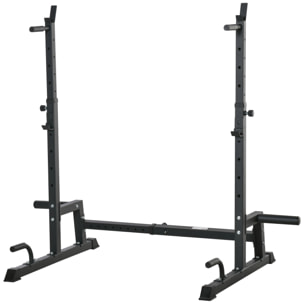 Soporte Ajustable para Barras de Pesas Flexiones de Acero 123-170x103x111-161 cm