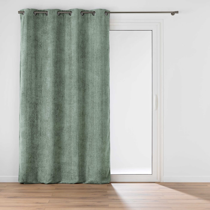 Rideau à œillets en velours chenille - Sauge