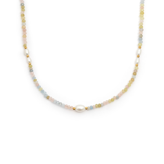 Collar Daphne Pearls Acero Baño Oro