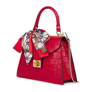 Borse Donna colore Rosso-in pelle Made in Italy 28x21x10cm