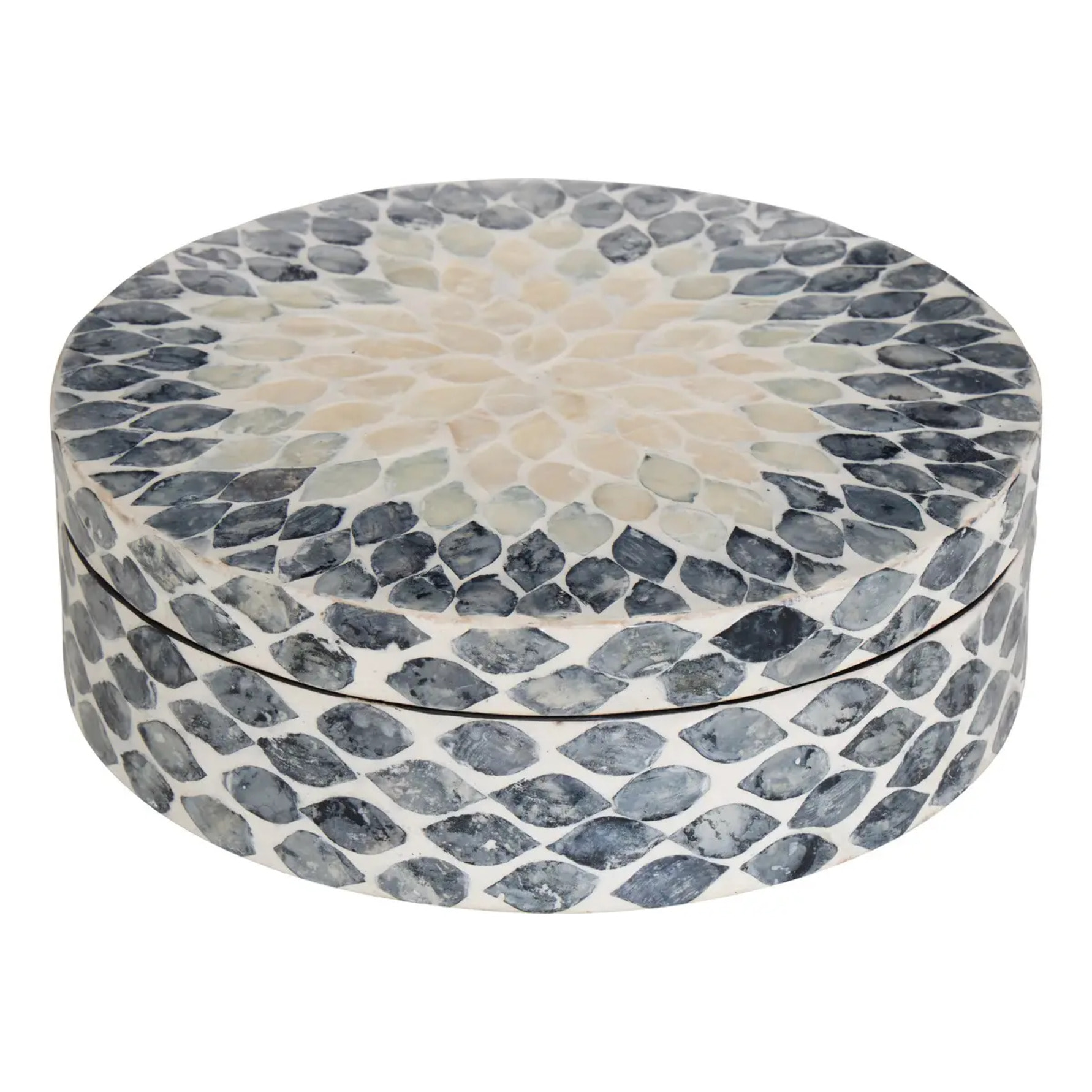 Boîte déco Sheila D25,5cm nacrée grise