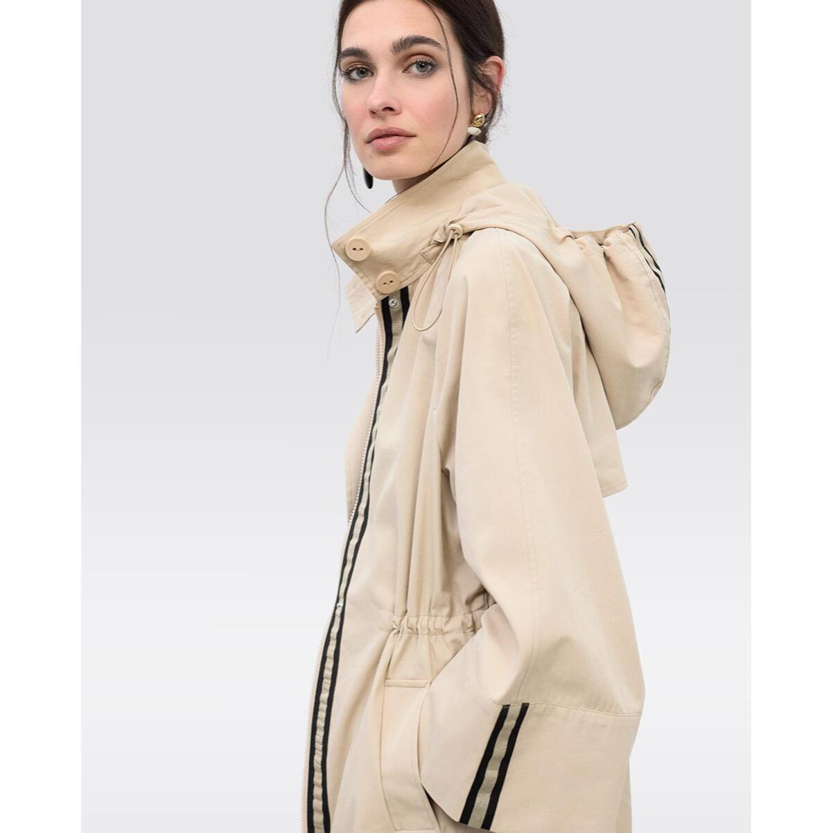 Parka trench oversize a righe