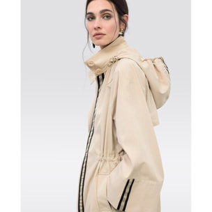Parka trench oversize a righe