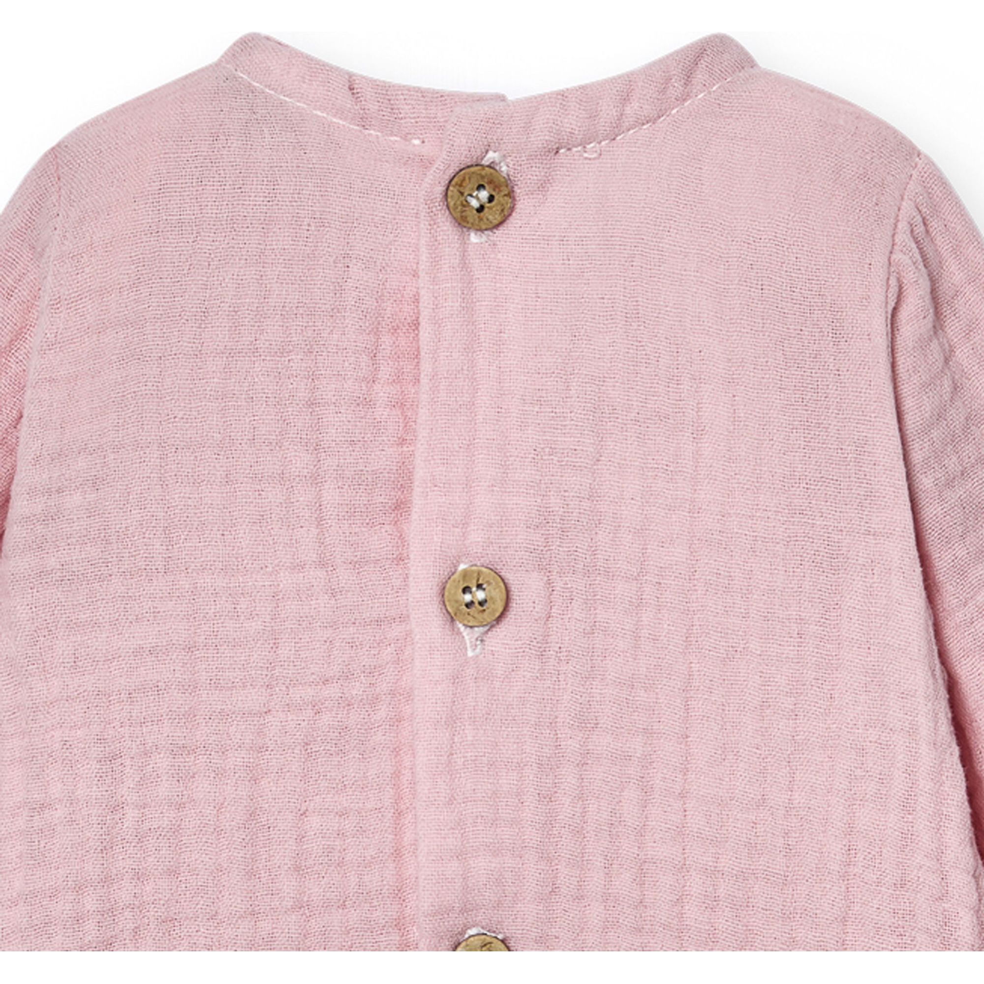 Body bebé manga larga bambula botones