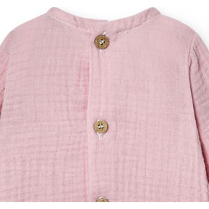 Body bebé manga larga bambula botones