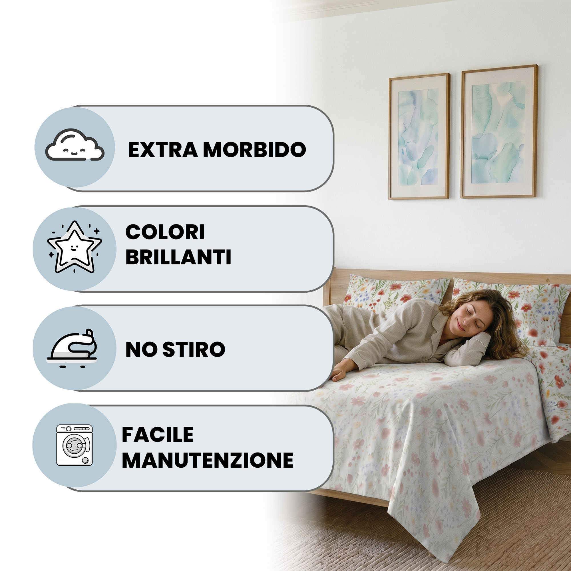 COMPLETO LETTO PIAZZA E MEZZA KARMA - 100% Microfibra