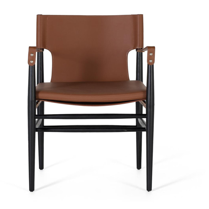 Sillón de Cuero Sintético 57 Cm Estilo Contemporáneo Elegante