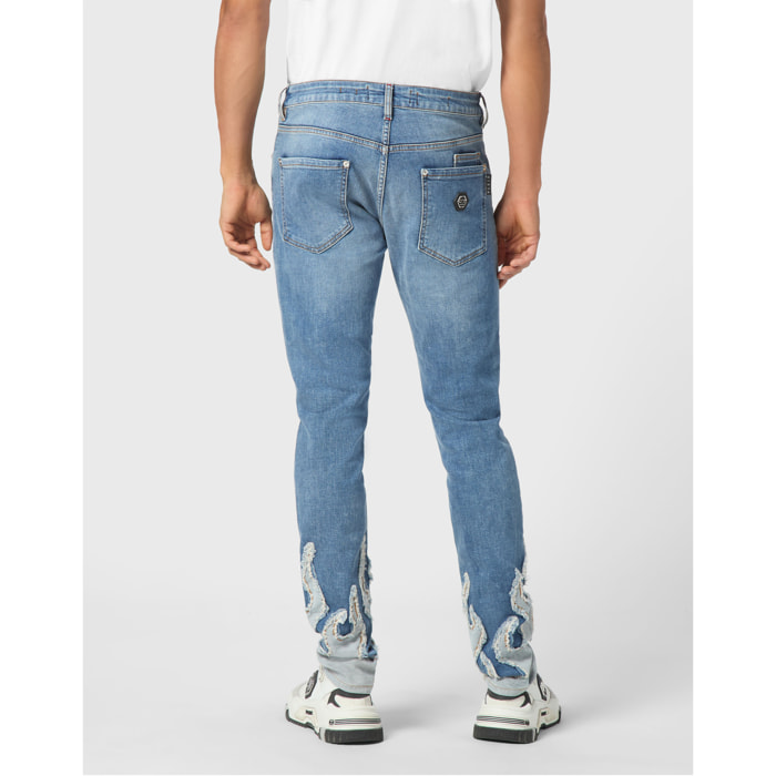 PHILIPP PLEIN Vaqueros de corte recto FLAME