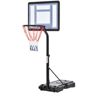 Panier de Basket-Ball sur pied hauteur réglable panier 1,1 - 1,3 m noir blanc