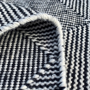 Tapis kilim fait à la main en laine motif géométrique NOMA
