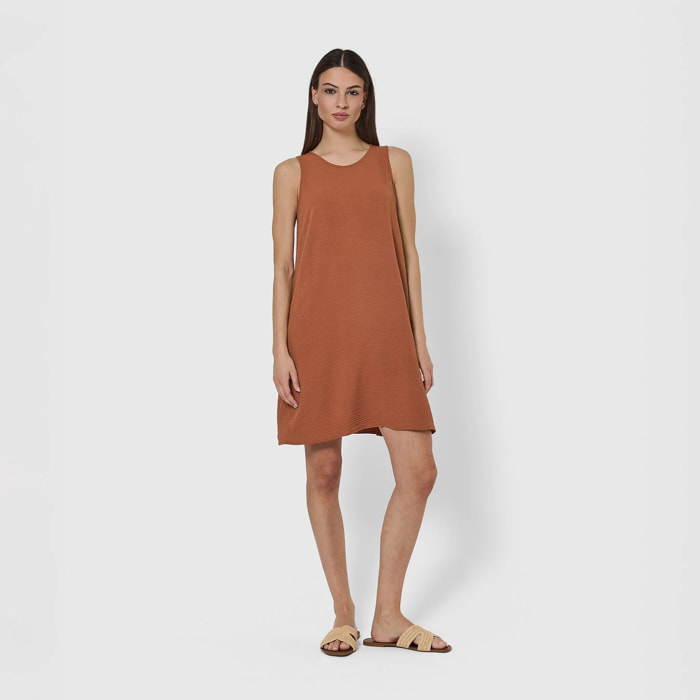 Vestido corto tirantes bambula liso