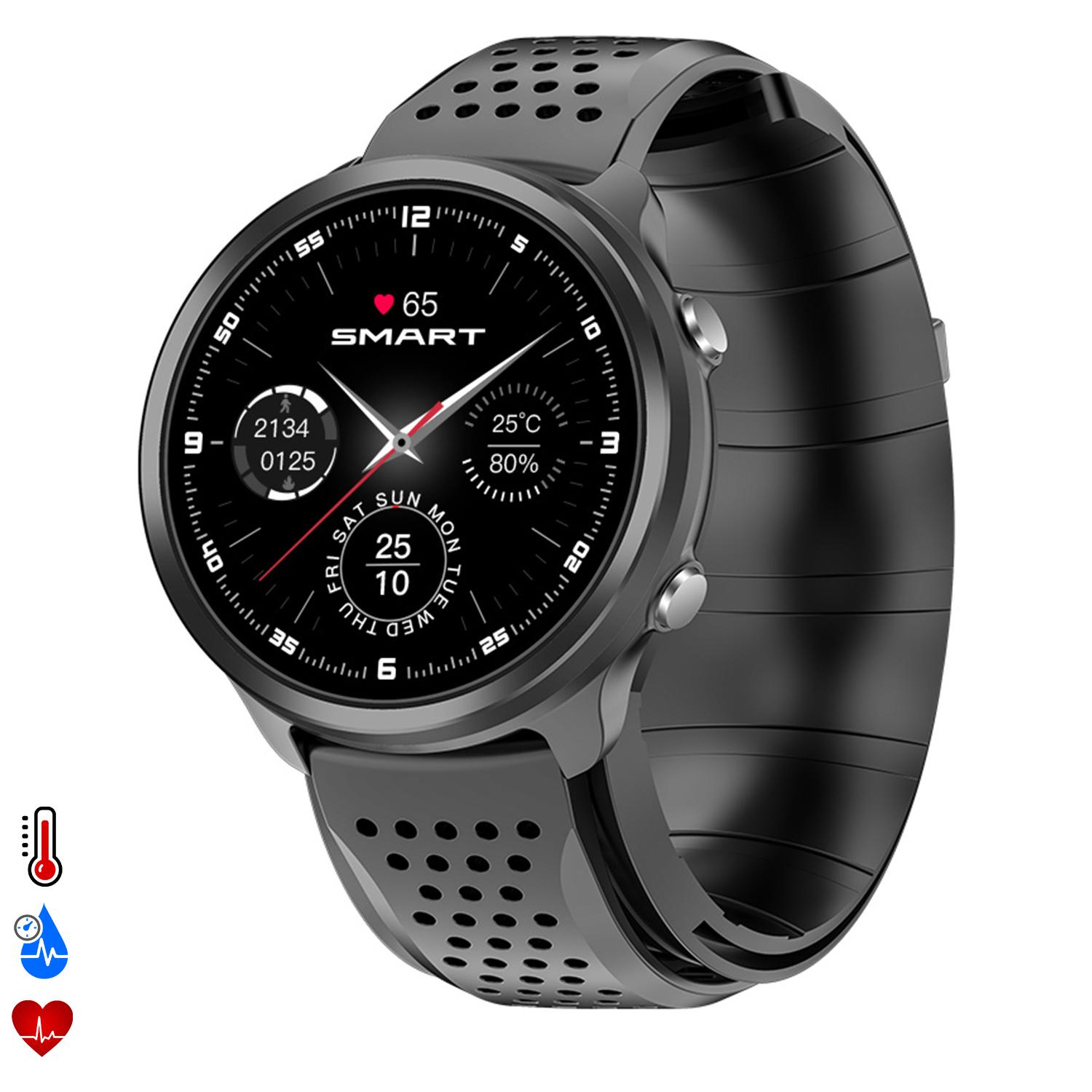 Smartwatch P30 con bomba de aire y balón prueba de presión arterial real. Termómetro corporal, frecuencia respiratoria.