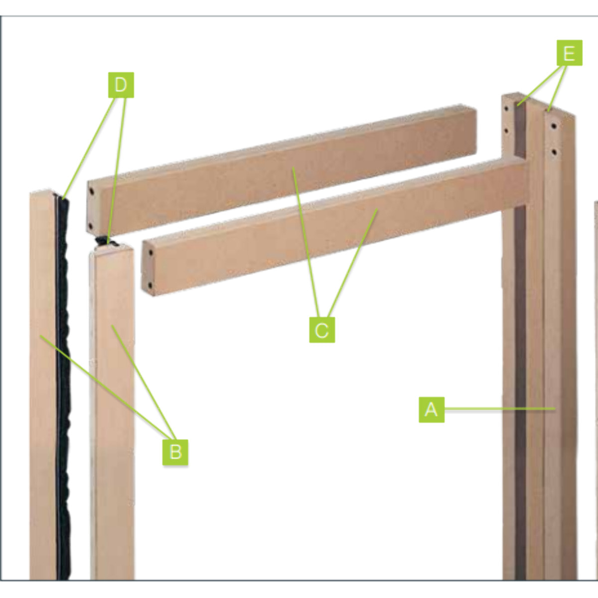 Kit huisserie MDF porte jusqu'à 120 mm FIBROTUBI - 61421202