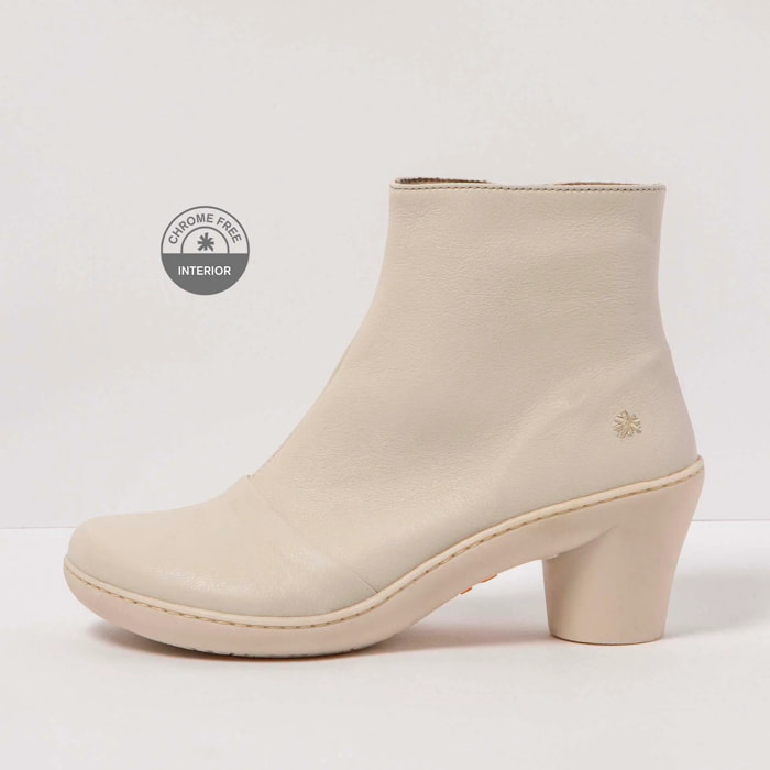 Botines con tacón 1442 NAPPA CREAM/ ALFAMA color Cream