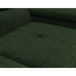 Pablo - canapé droit 2 places avec têtières ajustables - en velours côtelé - Vert