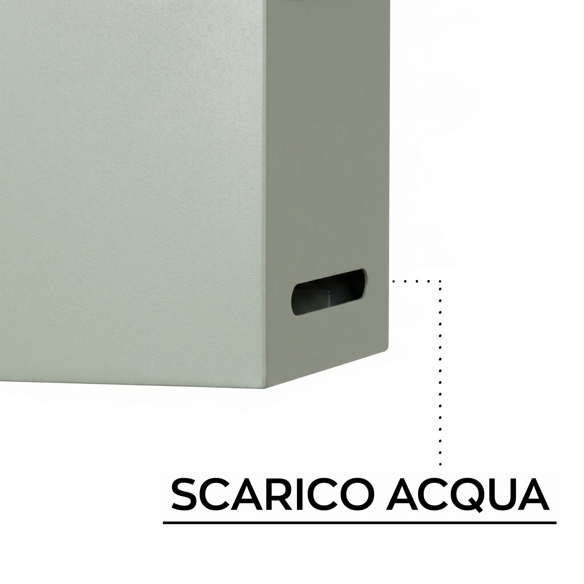 Ohm - Portaombrelli di Design 25x72x22 cm con Feritoia di Svuotamento acqua in Metallo Salvia