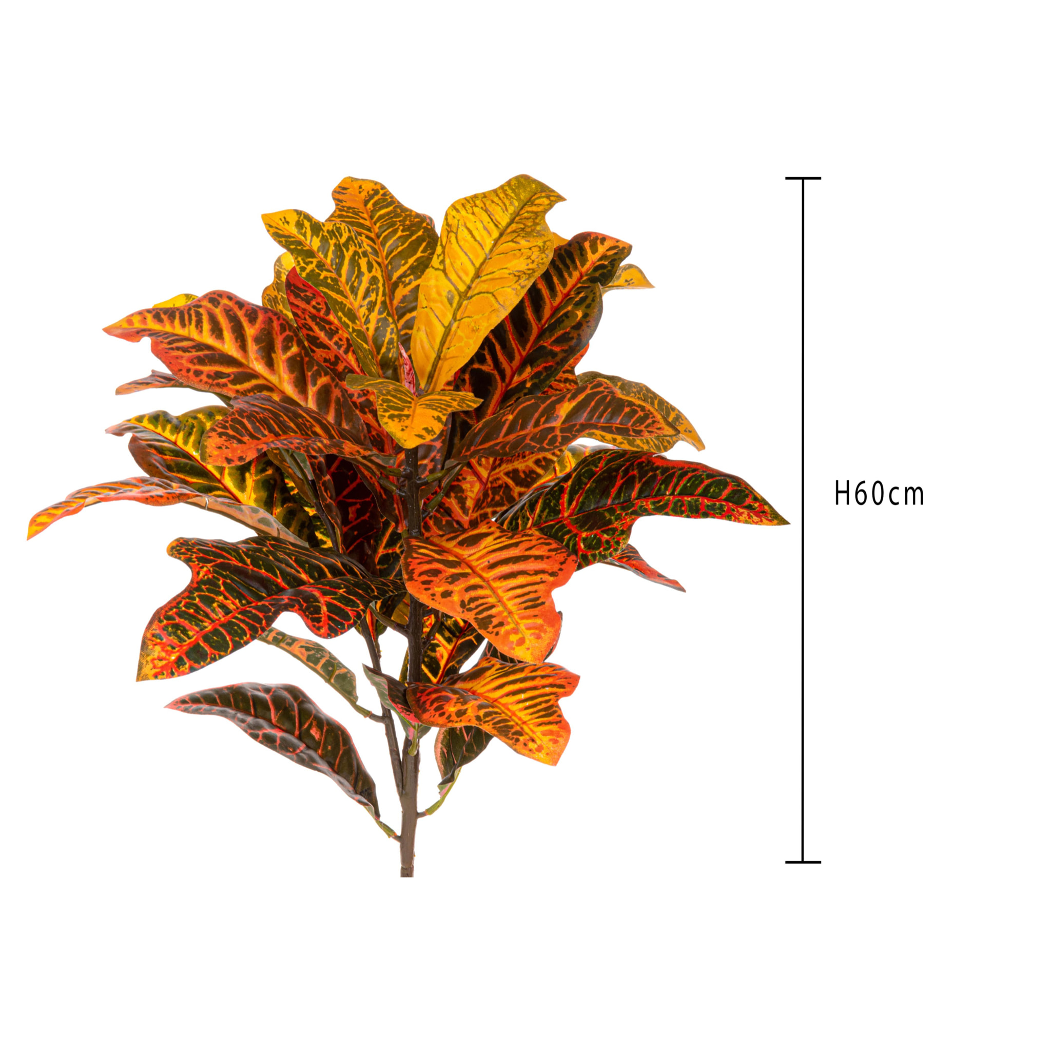 Croton Pianta. Altezza 60 Cm - Pezzi 1 - 36X60X36cm - Colore: Arancio - Bianchi Dino - Piante Artificiali