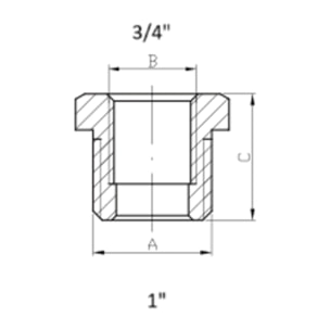Adaptateur/ réducteur IPS KalyxX en laiton 1" à 3/4" (2335.01)