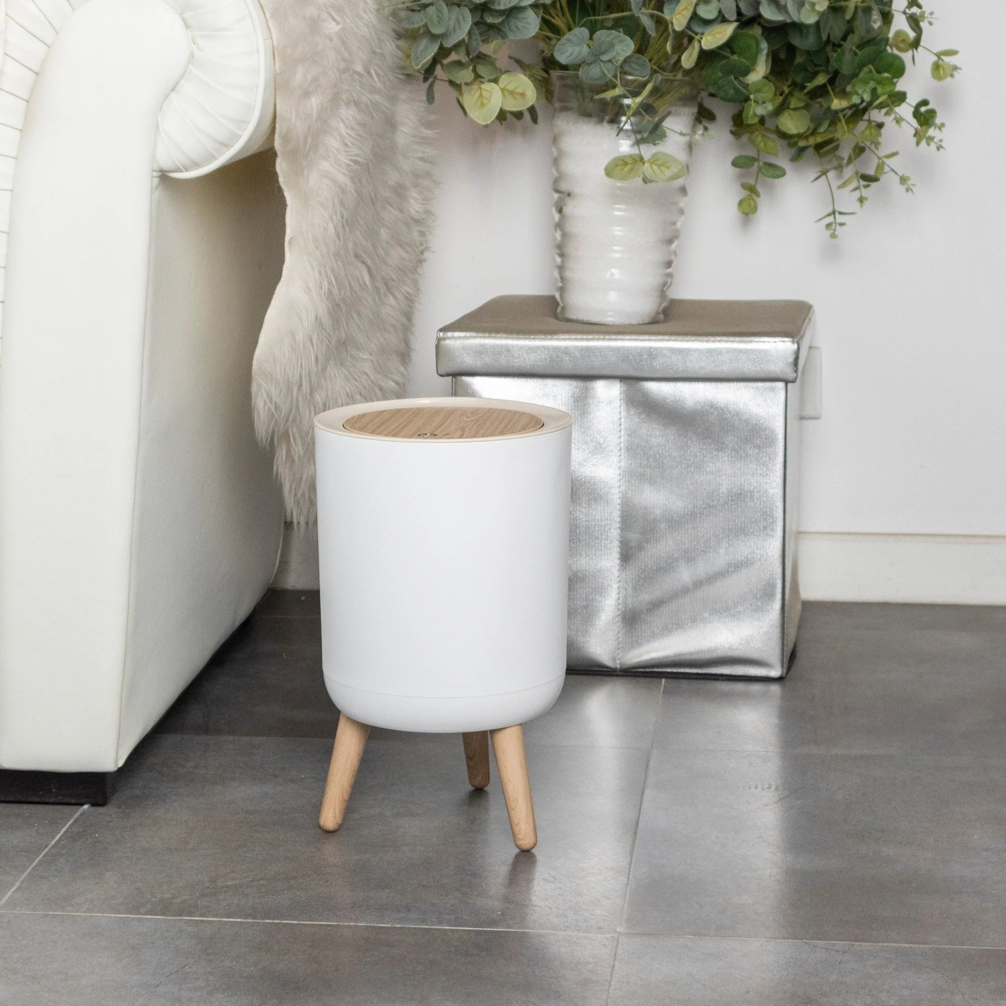 Poubelle de salle de bain push MALMO 7L