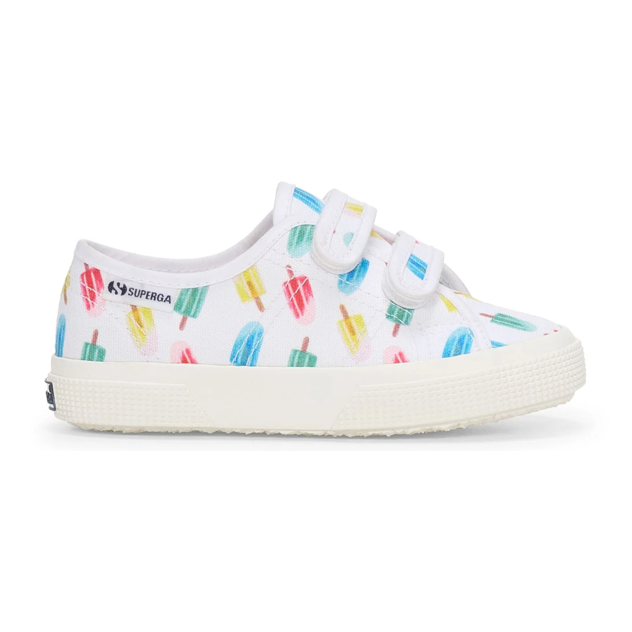 Le Superga Bambino/a Bianco 3750 Kids Straps Ice Lolly Print Leggera