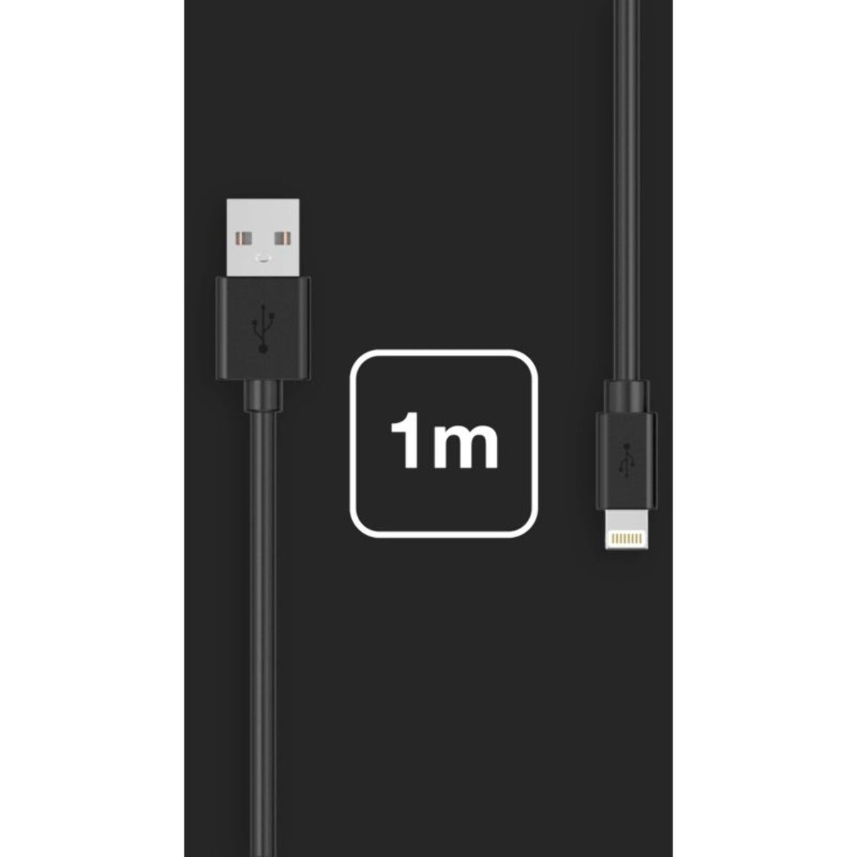 Câble Lightning ESSENTIELB vers USB 1M certifié Apple Noir