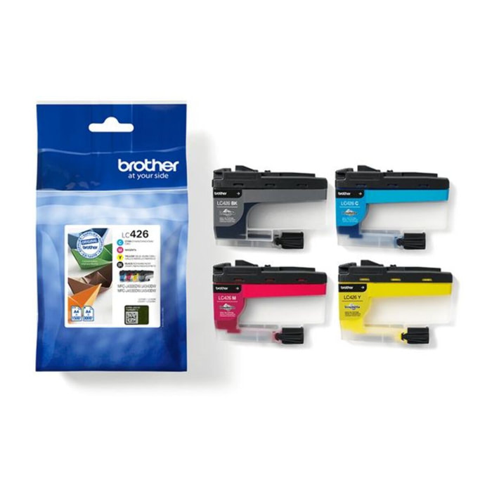 Cartouche d'encre BROTHER Pack Multipack 4 Originales LC426 (Noir + 3 Couleurs) - LC426VAL