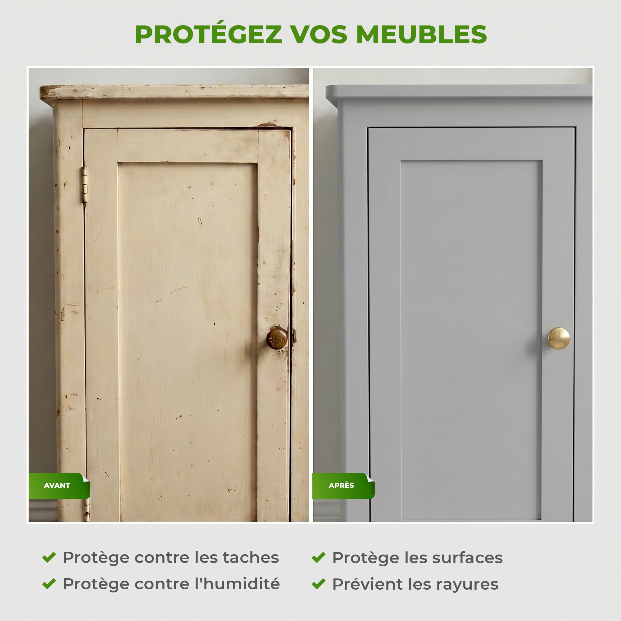 Rouleau adhésif décoratif Vinyle au Mètre - Gris clair - Sticker Lavable Imperméable Mur Cuisine Meubles