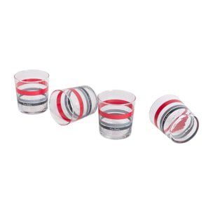 Set 4 vasos de 35cl Pierre cardin con diseño a rayas