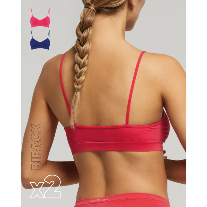 Brassiere seamless con spalline sottili X2