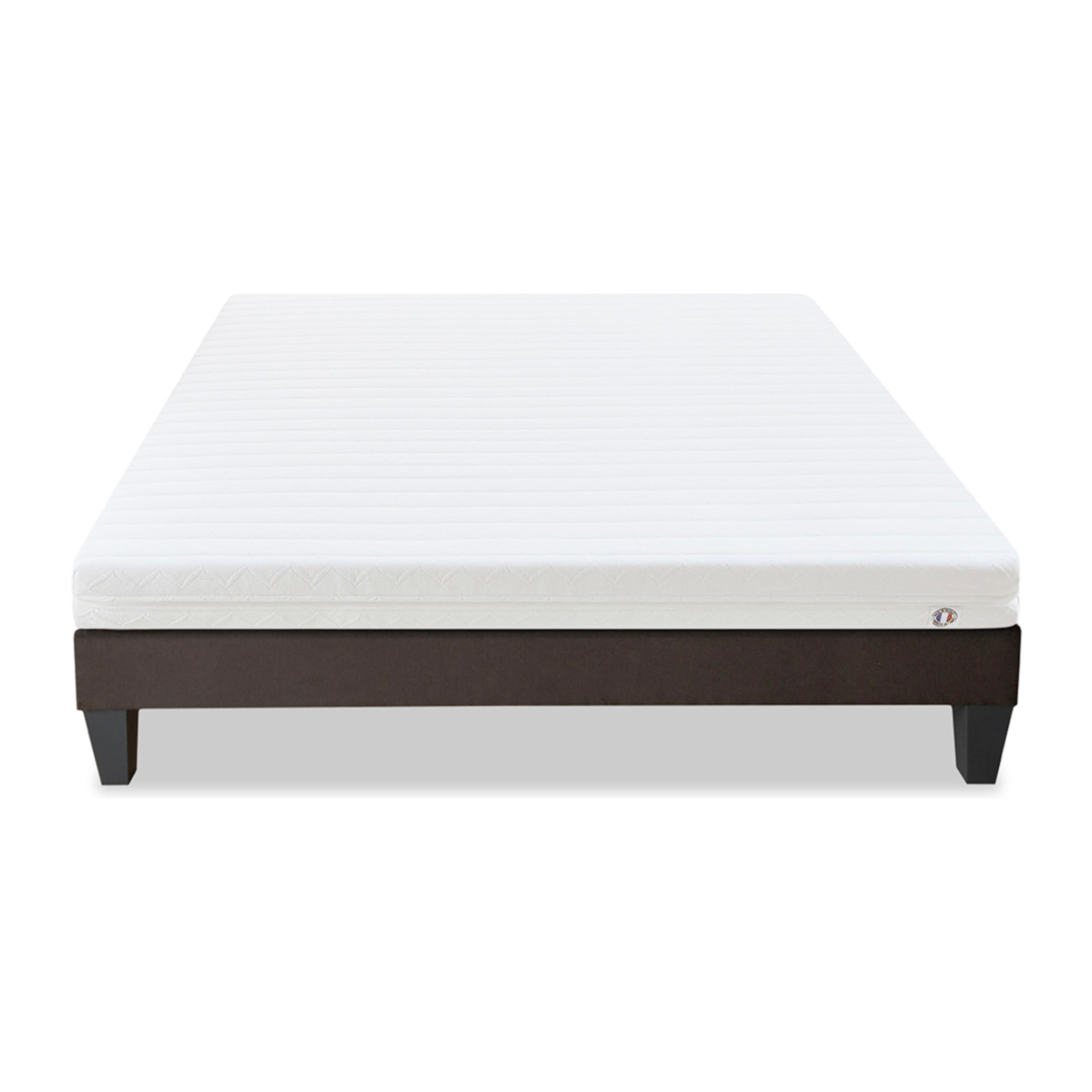 Ensemble Matelas Egio & Sommier Kit15, 12 cm, Latex Synthétique, Soutien Ferme, Déhoussable, Technologie Tri-Lattes